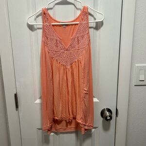 Coral Lace Detail Tank Top